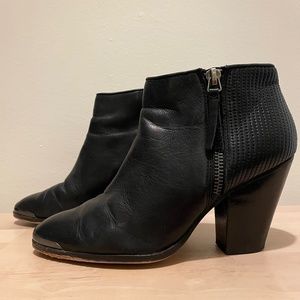 Dolce Vita Black Leather Moto Heel bootie